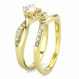 TK3708 - Stainless Steel Ring IP Gold(Ion Plating) Women AAA Grade CZ Clear