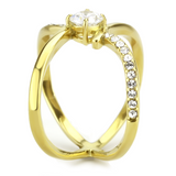 TK3709 - Stainless Steel Ring IP Gold(Ion Plating) Women AAA Grade CZ Clear