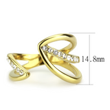 TK3710 - Stainless Steel Ring IP Gold(Ion Plating) Women Top Grade Crystal Clear