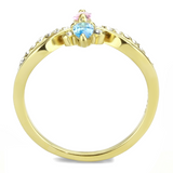 TK3712 - Stainless Steel Ring IP Gold(Ion Plating) Women AAA Grade CZ Multi Color