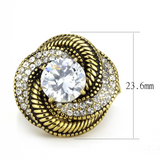 TK3714 - Stainless Steel Ring IP Gold(Ion Plating) Women AAA Grade CZ Clear