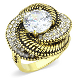 TK3714 - Stainless Steel Ring IP Gold(Ion Plating) Women AAA Grade CZ Clear