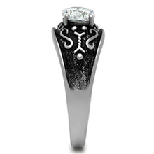 TK373 - Stainless Steel Ring High polished (no plating) Men AAA Grade CZ Clear