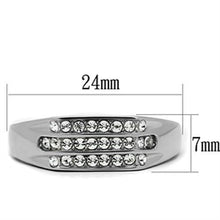 TK375 - Stainless Steel Ring High polished (no plating) Men Top Grade Crystal Clear