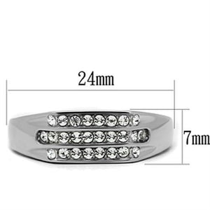 TK375 - Stainless Steel Ring High polished (no plating) Men Top Grade Crystal Clear