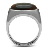 TK378 - Stainless Steel Ring High polished (no plating) Men Semi-Precious Topaz