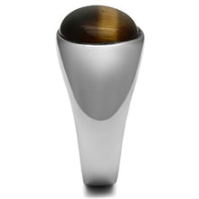TK378 - Stainless Steel Ring High polished (no plating) Men Semi-Precious Topaz