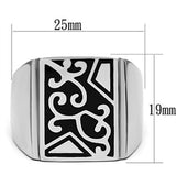 TK384 - Stainless Steel Ring High polished (no plating) Men No Stone No Stone