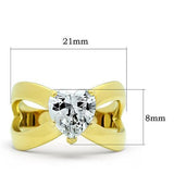 TK390G - Stainless Steel Ring IP Gold(Ion Plating) Women AAA Grade CZ Clear