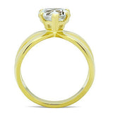 TK390G - Stainless Steel Ring IP Gold(Ion Plating) Women AAA Grade CZ Clear