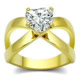 TK390G - Stainless Steel Ring IP Gold(Ion Plating) Women AAA Grade CZ Clear