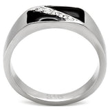 TK414701 - Stainless Steel Ring High polished (no plating) Men Top Grade Crystal Clear