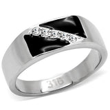 TK414701 - Stainless Steel Ring High polished (no plating) Men Top Grade Crystal Clear