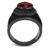 TK414703J - Stainless Steel Ring IP Black(Ion Plating) Men Synthetic Siam