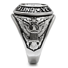 TK414704 - High polished (no plating) Stainless Steel Ring with Epoxy  in Jet
