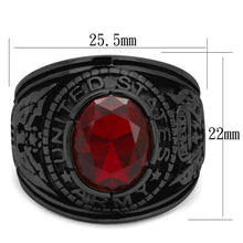 TK414706J - Stainless Steel Ring IP Black(Ion Plating) Men Synthetic Siam