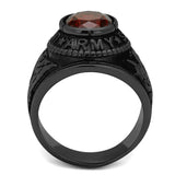 TK414706J - Stainless Steel Ring IP Black(Ion Plating) Men Synthetic Siam