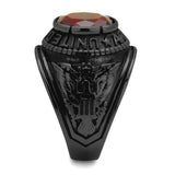 TK414706J - Stainless Steel Ring IP Black(Ion Plating) Men Synthetic Siam