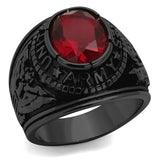 TK414706J - Stainless Steel Ring IP Black(Ion Plating) Men Synthetic Siam