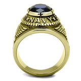 TK414707G - IP Gold(Ion Plating) Stainless Steel Ring with Synthetic Synthetic Glass in Montana