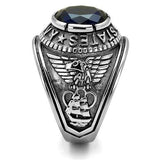 TK414707 - Stainless Steel Ring High polished (no plating) Men Synthetic Sapphire