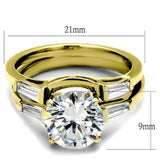 TK44701 - Stainless Steel Ring IP Gold(Ion Plating) Women AAA Grade CZ Clear
