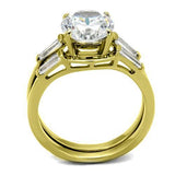 TK44701 - Stainless Steel Ring IP Gold(Ion Plating) Women AAA Grade CZ Clear