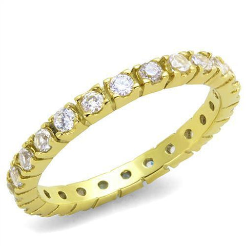 TK45202G - Stainless Steel Ring IP Gold(Ion Plating) Women AAA Grade CZ Clear