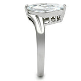 TK475 - Stainless Steel Ring High polished (no plating) Women AAA Grade CZ Clear