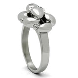 TK476 - Stainless Steel Ring High polished (no plating) Women Top Grade Crystal Clear