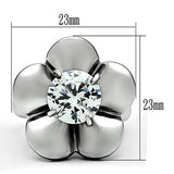 TK477 - Stainless Steel Ring High polished (no plating) Women AAA Grade CZ Clear