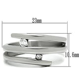 TK478 - Stainless Steel Ring High polished (no plating) Women AAA Grade CZ Clear