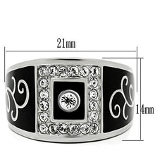 TK492 - Stainless Steel Ring High polished (no plating) Men Top Grade Crystal Clear