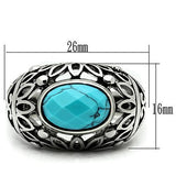 TK498 - Stainless Steel Ring High polished (no plating) Men Synthetic Sea Blue