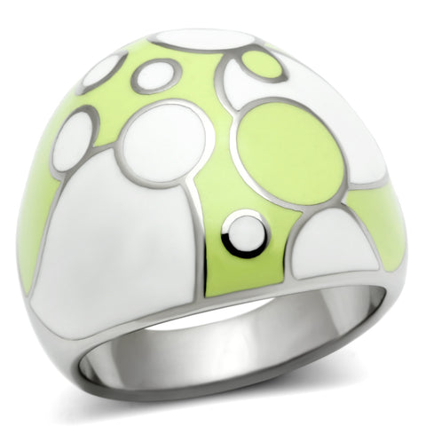 TK511 - Stainless Steel Ring High polished (no plating) Women Epoxy Multi Color