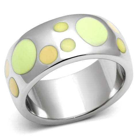 TK513 - Stainless Steel Ring High polished (no plating) Women Epoxy Multi Color