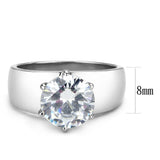 TK52004 - Stainless Steel Ring High polished (no plating) Women AAA Grade CZ Clear