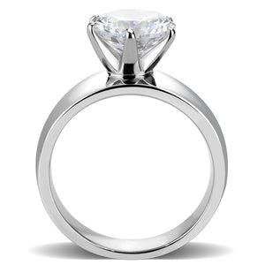 TK52004 - Stainless Steel Ring High polished (no plating) Women AAA Grade CZ Clear