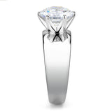 TK52004 - Stainless Steel Ring High polished (no plating) Women AAA Grade CZ Clear