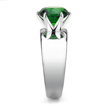 TK52005 - Stainless Steel Ring High polished (no plating) Women Synthetic Emerald