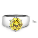 TK52011 - Stainless Steel Ring High polished (no plating) Women AAA Grade CZ Topaz