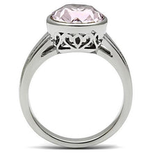 TK522 - Stainless Steel Ring High polished (no plating) Women Top Grade Crystal Light Amethyst