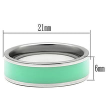 TK542 - Stainless Steel Ring High polished (no plating) Women Epoxy Aquamarine