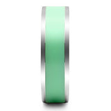 TK542 - Stainless Steel Ring High polished (no plating) Women Epoxy Aquamarine