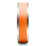 TK544 - Stainless Steel Ring High polished (no plating) Women Epoxy Orange