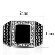 TK592 - Stainless Steel Ring High polished (no plating) Men Synthetic Jet