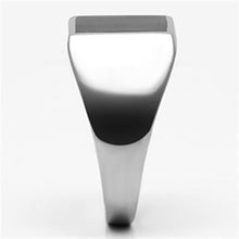 TK594 - Stainless Steel Ring High polished (no plating) Men Epoxy Jet