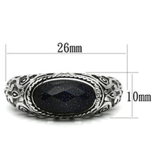 TK599 - Stainless Steel Ring High polished (no plating) Men Blue Sand Montana