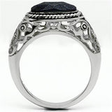 TK599 - Stainless Steel Ring High polished (no plating) Men Blue Sand Montana