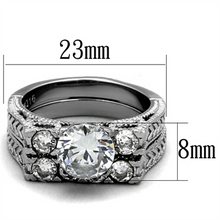TK5X019 - Stainless Steel Ring High polished (no plating) Women AAA Grade CZ Clear